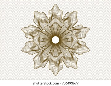 Brown rosette or money style emblem