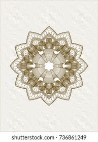 Brown rosette or money style emblem