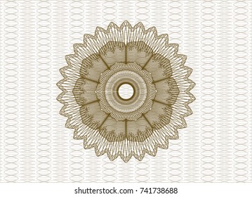 Brown rosette or money style emblem