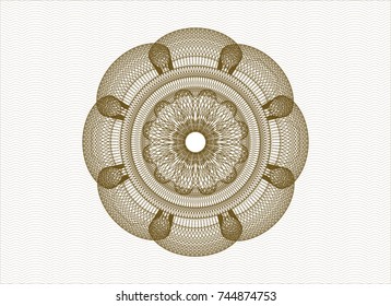 Brown rosette or money style emblem