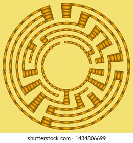 Brown round maze on a brown background