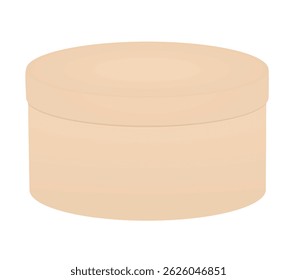 Brown  round present box. vector illustration