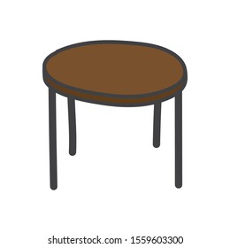 brown round table furniture icon vector illustration