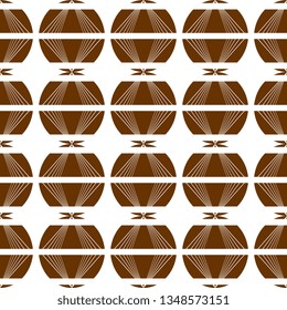 brown rounded geometric ornament in art deco style