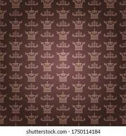 braunes Royal Hintergrund-Bildschirmhintergrund Muster für Vektorgrafik