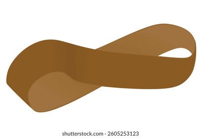 Brown rubber belt for fitness. vector