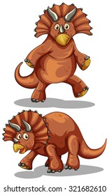 Brown rubeosaurus in two different poses illustration