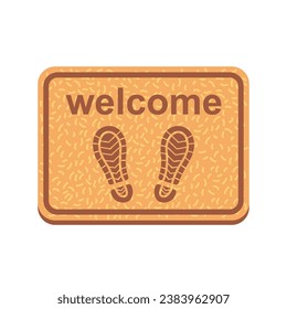 brown rug welcome. flat vector illustration.