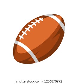 Brown rugby ball. Stylized sport equipment illustration.