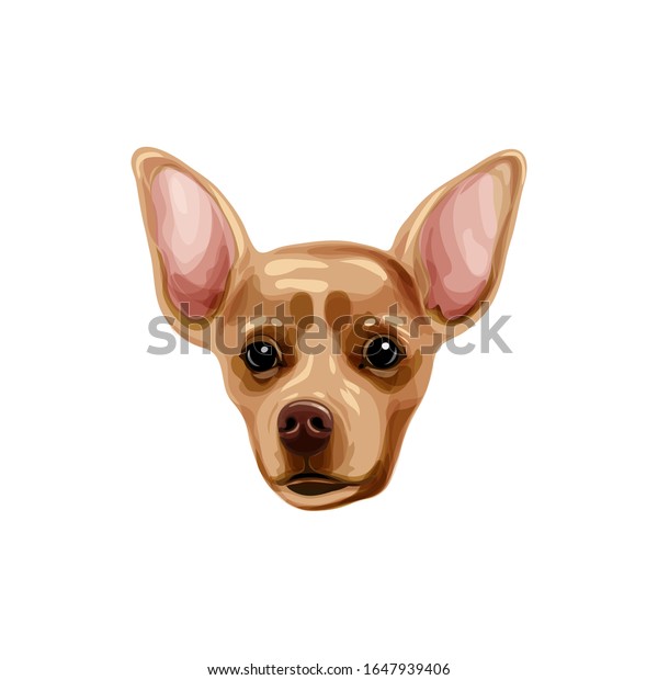 テリアの犬の頭を持つ茶色のロシア語 ベクターイラスト 別のデザインのおかしな漫画のスタイルのアイコン 可愛い飼い犬 のベクター画像素材 ロイヤリティフリー