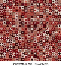 Brown rust texture, decorative camouflage seamless pattern. Abstract vector illustration casino gambling, poker and checkers background. Modern stylish ornament texture.