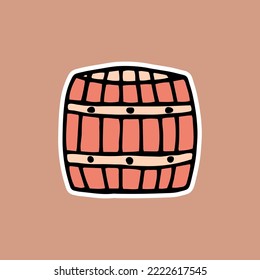 brown rustic wooden barrel stands, doodle