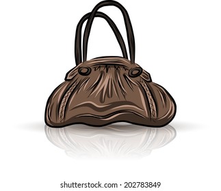 Brown  sad bag, vector illustration 4your design, eps10, 2 layers