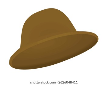 Brown  safari hat. vector illustration