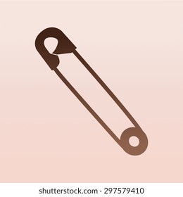 Brown safety pins silhouettes