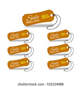 Brown sale labels set.