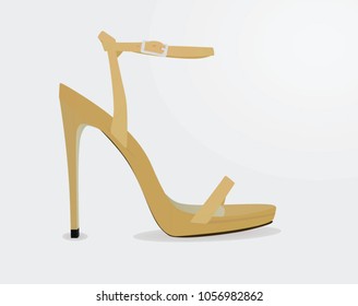 Brown sandal. vector illustration