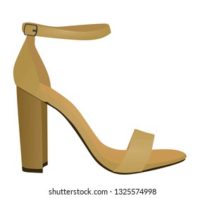 Brown sandal. vector illustration