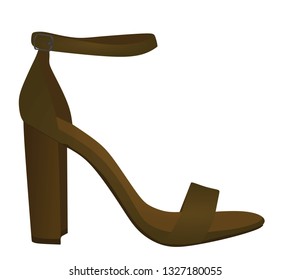 Brown sandal. vector illustration