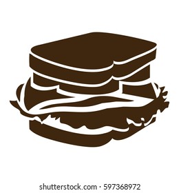 brown sandwich fast food icon, vector illustraction design