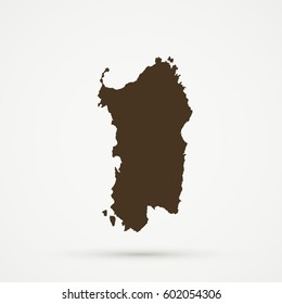 Brown Sardinia Map Illustration