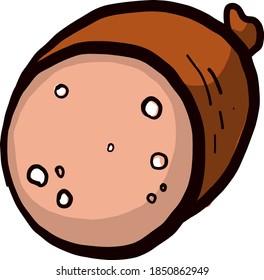 Salchicha marrón, ilustración, vector sobre fondo blanco