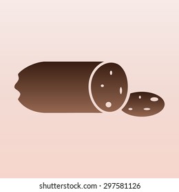 Brown Sausage vector icon