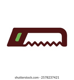 A Brown Saw Tool With Green Element Illustration