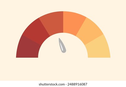 brown scale chart, Color intensity measuring device with arrow and scale.