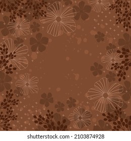 pañuelo marrón con diseño floral 