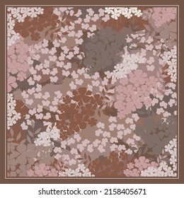 brown scarf with flower pattern design