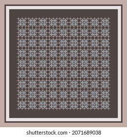 brown scarf with ornament pattern design