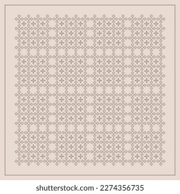 brown scarf with ornament pattern design