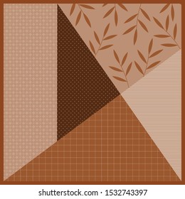 brown scarf with pattern combination design