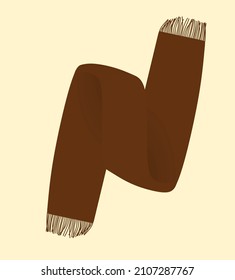 Brown scarf template. vector illustration