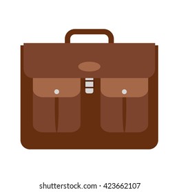 Brown school bag with two pockets