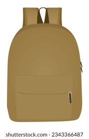 Bolso de colegio marrón. ilustración vectorial