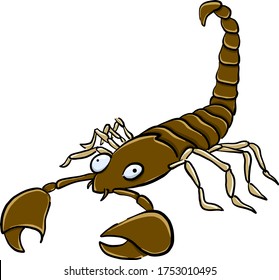 Brown scorpio , illustration, vector on white background