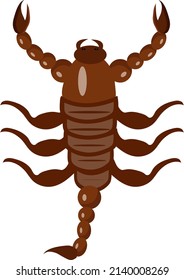 Brown scorpio, illustration, vector on a white background.