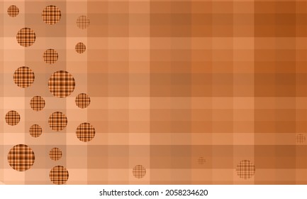ิVector of brown scotch pattern decorated with scotch pattern circles for background, backdrop, fabric pattern or other