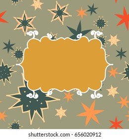 Brown Scrapbooking template with place for text for invitation, greeting, happy birthday label, postcard frame, baby seamless, child posrcard, children pattern, clip art, holiday, gift and etc.