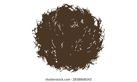 brown scribble circle element isolated on transparent background hand drawn abstract brush stroke shape graphic design asset