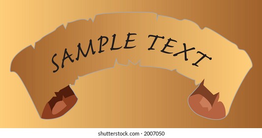 brown script with sample text