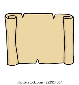 brown scroll paper / cartoon vector and illustration, hand drawn style, isolated on white background.