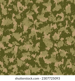 Textura gráfica del ejército marrón sin foco. La Naturaleza Del Camuflaje Beige Repetió El Envuelto Gráfico Artístico. Patrón de vectores de moda repetido negro. Patrón sin foco de camuflaje de Khaki. Camoflage