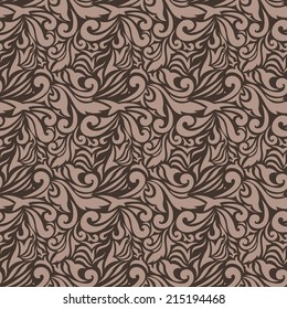Brown seamless background with swirls and splash