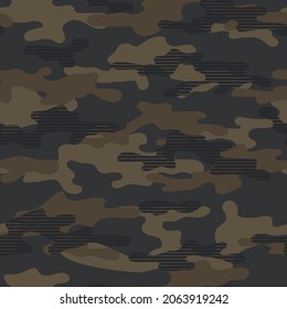 brown seamless camouflage. print on clothes or print. vector.