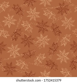brown seamless cinnamon anise background