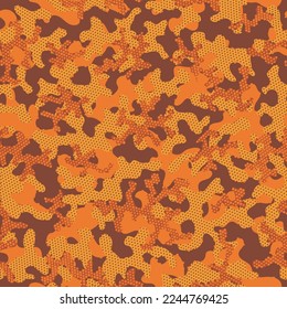 Marrón De Maravilloso Arte Gráfico Creativo. Patrón De Maravilla De Camuflaje Khaki. Fondo del vector monocromo repetitivo de la Camuflage Shirt Green. Textura gráfica digital perfecta del otoño. Camoflage