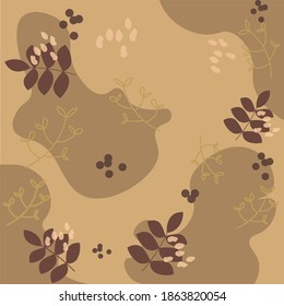 Brown Seamless Floral Pattern Inspired by Nature 